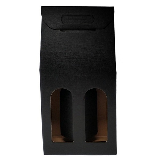 Imagem 0 de Caixa para 2 garrafas em cartão preto