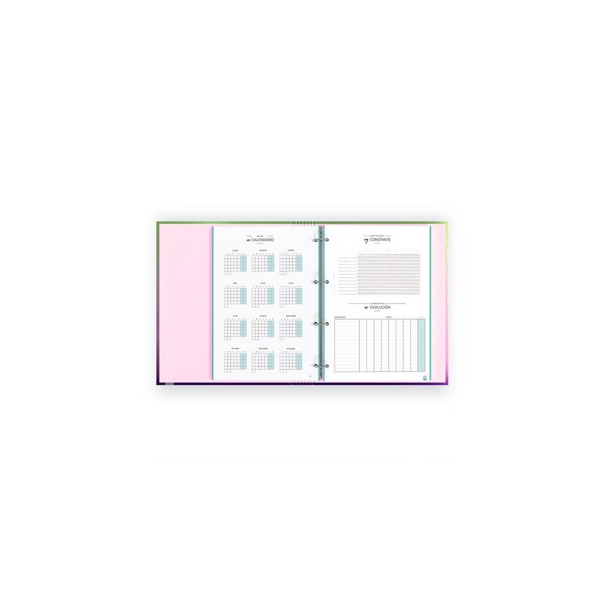 Caderno de argolas SOFT em cor-de-rosa 7