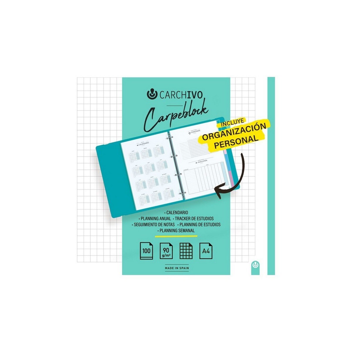 Caderno de argolas SOFT em cor-de-rosa 2