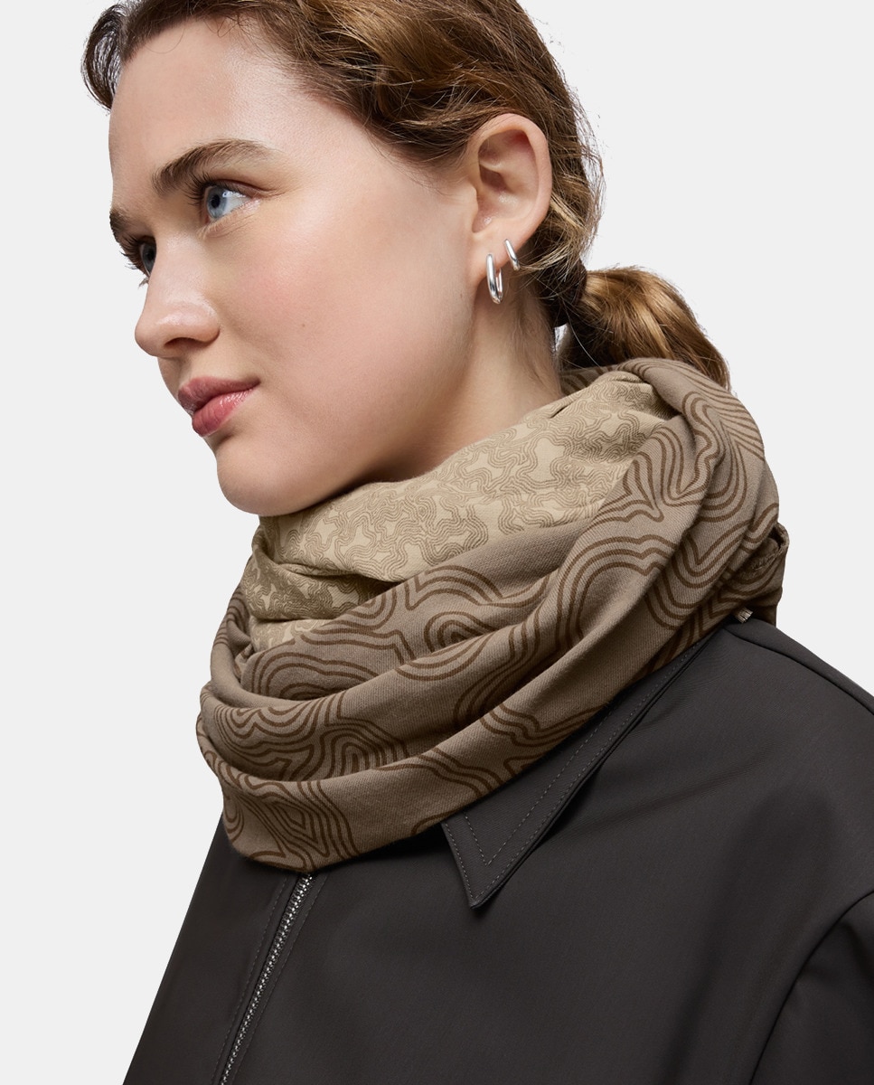 Écharpe Kaos Mini Lines de Algodão Taupe-5