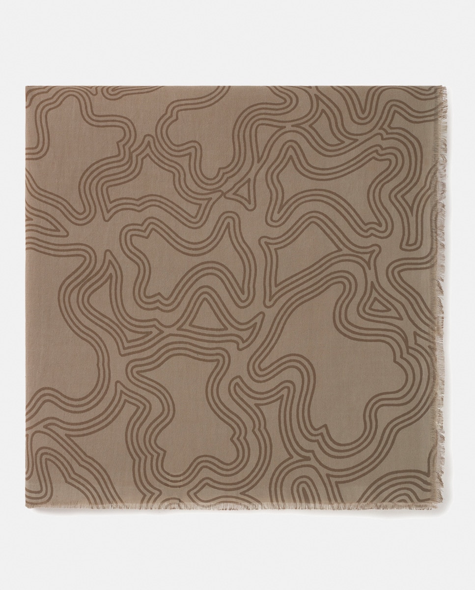 Écharpe Kaos Mini Lines de Algodão Taupe-3