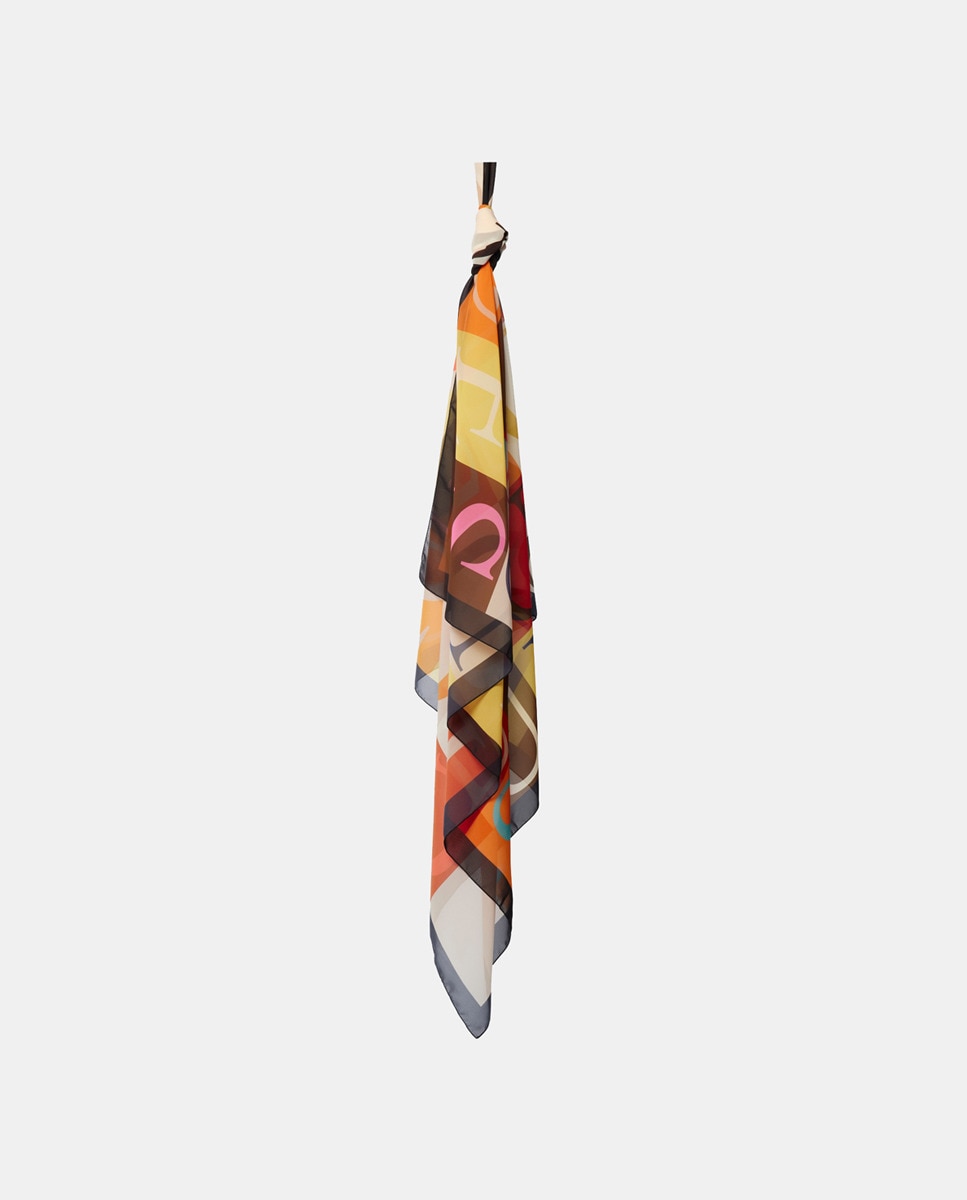 Écharpe com Estampado Quadriculado Multicolor-2