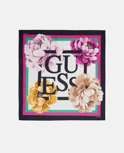 Imagen 0 de Fular estampado floral con logotipo Guess