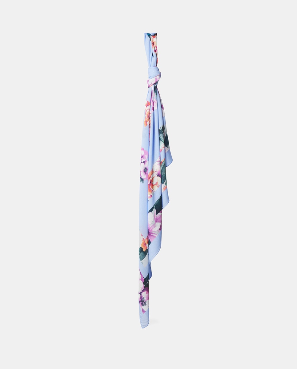 Écharpe de Estampado Floral com Logótipo Multicolor-2