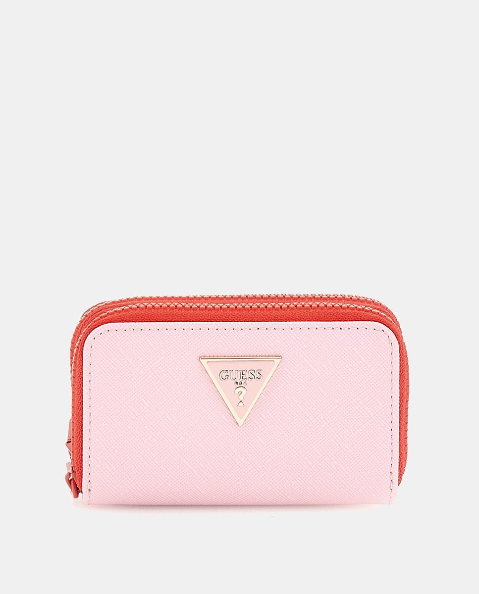 Porta-Moedas Pequeno com Fecho de Correr Duplo Rosa-1