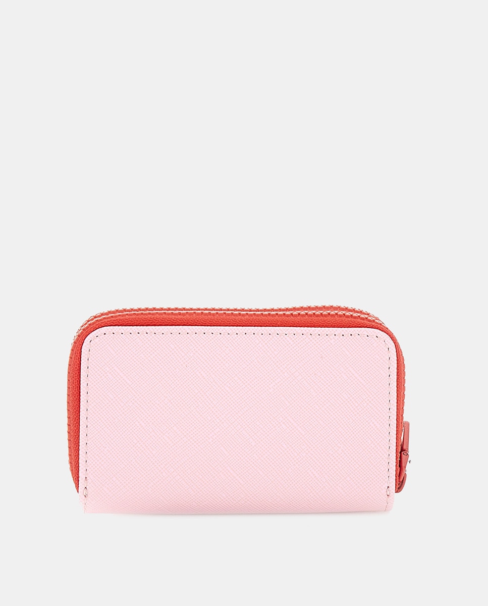 Porta-Moedas Pequeno com Fecho de Correr Duplo Rosa-2