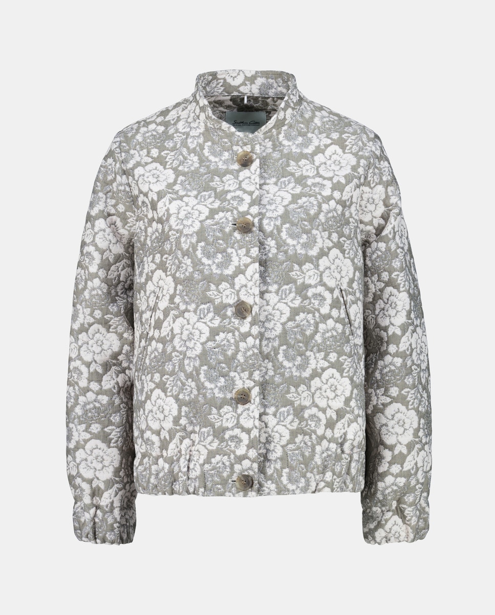 Blusão Bomber de Jacquard Castanho-claro-4