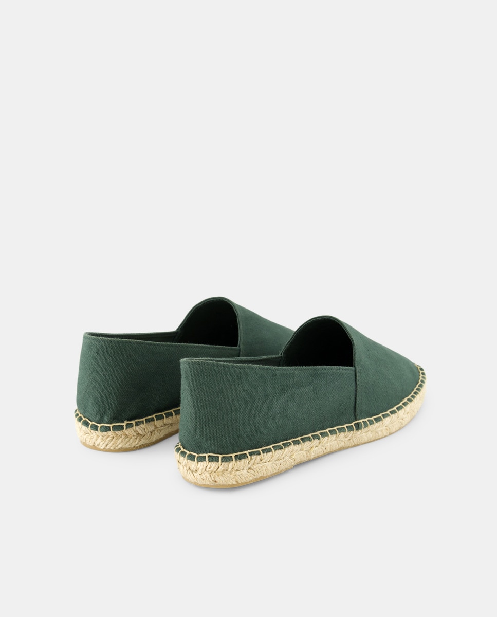 Alpargata de hombre de lona con piso de yute Verde oscuro-3