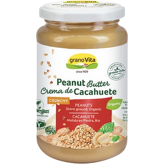 crema de cacahuetes crujiente ecológica sin gluten y sin aceite de palma tarro 350 g - Granovita