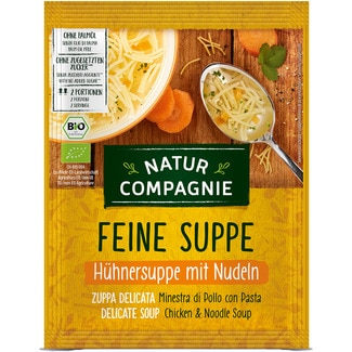 sopa de pollo con fideos ecológica sin aceite de palma sobre 40 g - Natur Compagnie
