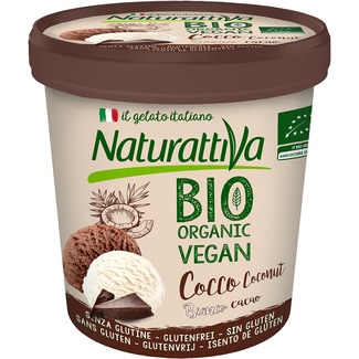 Bio Organic Vegan helado de coco y cacao ecológico y sin gluten tarrina 300 g - Naturattiva
