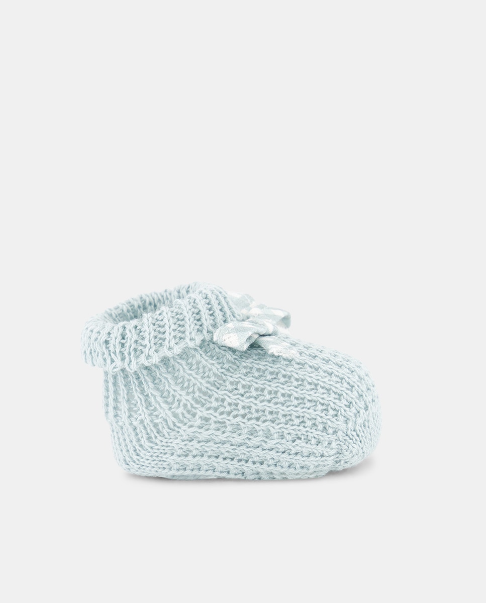 Botas de Tricot de Máquina com Laço de Fantasia, Laço Vichy Médio Unissexo Verde-1