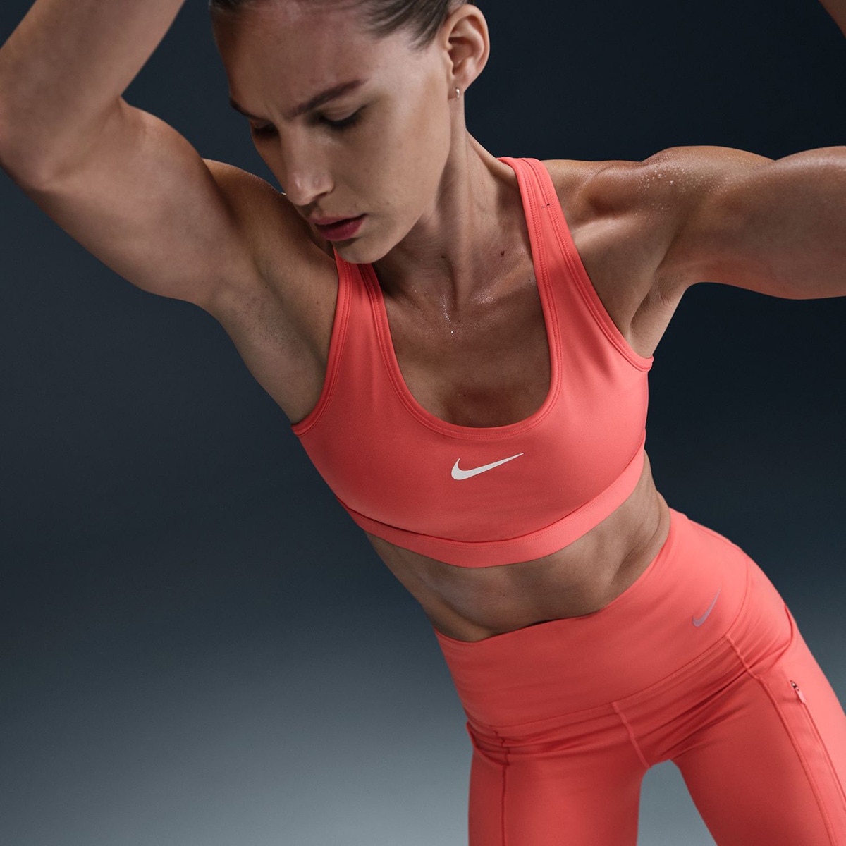 Top de Mulher Swoosh Medium Support Coral-4