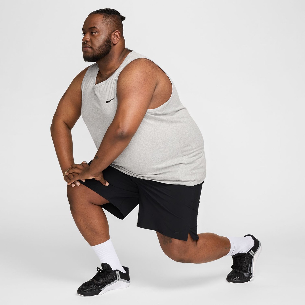 T-shirt de homem Dri-FIT Nike Cinzento-4
