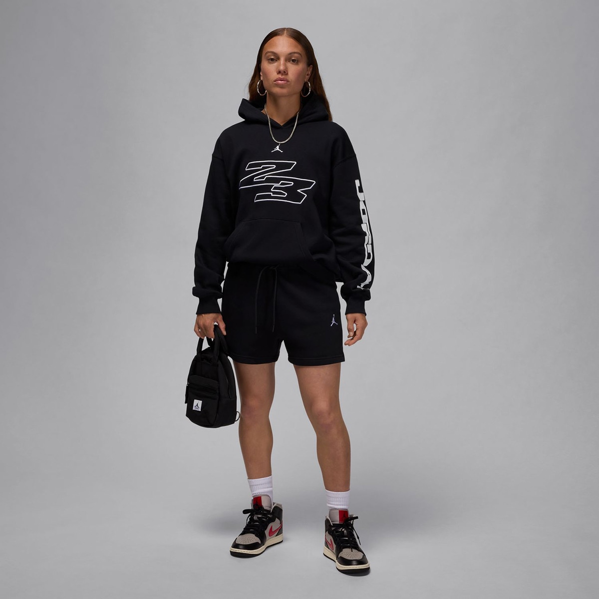 Calções de Mulher Brooklyn Fleece Preto-6