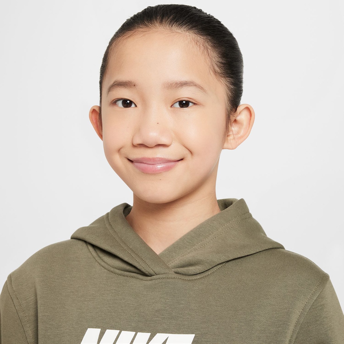 Sweatshirt de criança Sportswear Club Fleece Verde Azeitona-5
