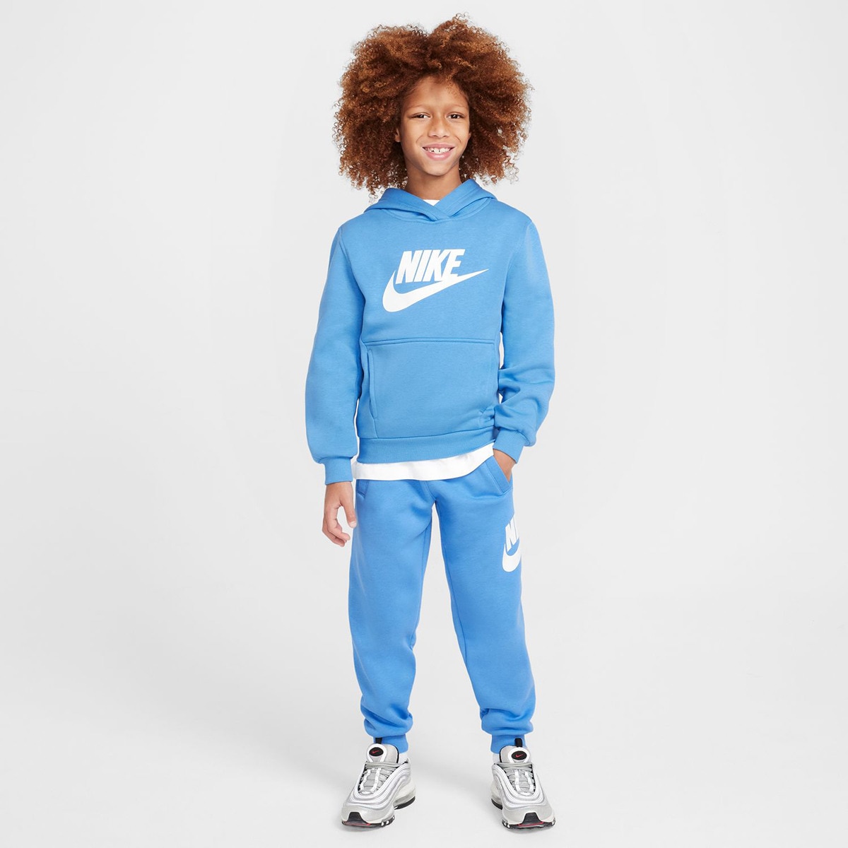 Sweatshirt de criança Sportswear Club Fleece Azul-7