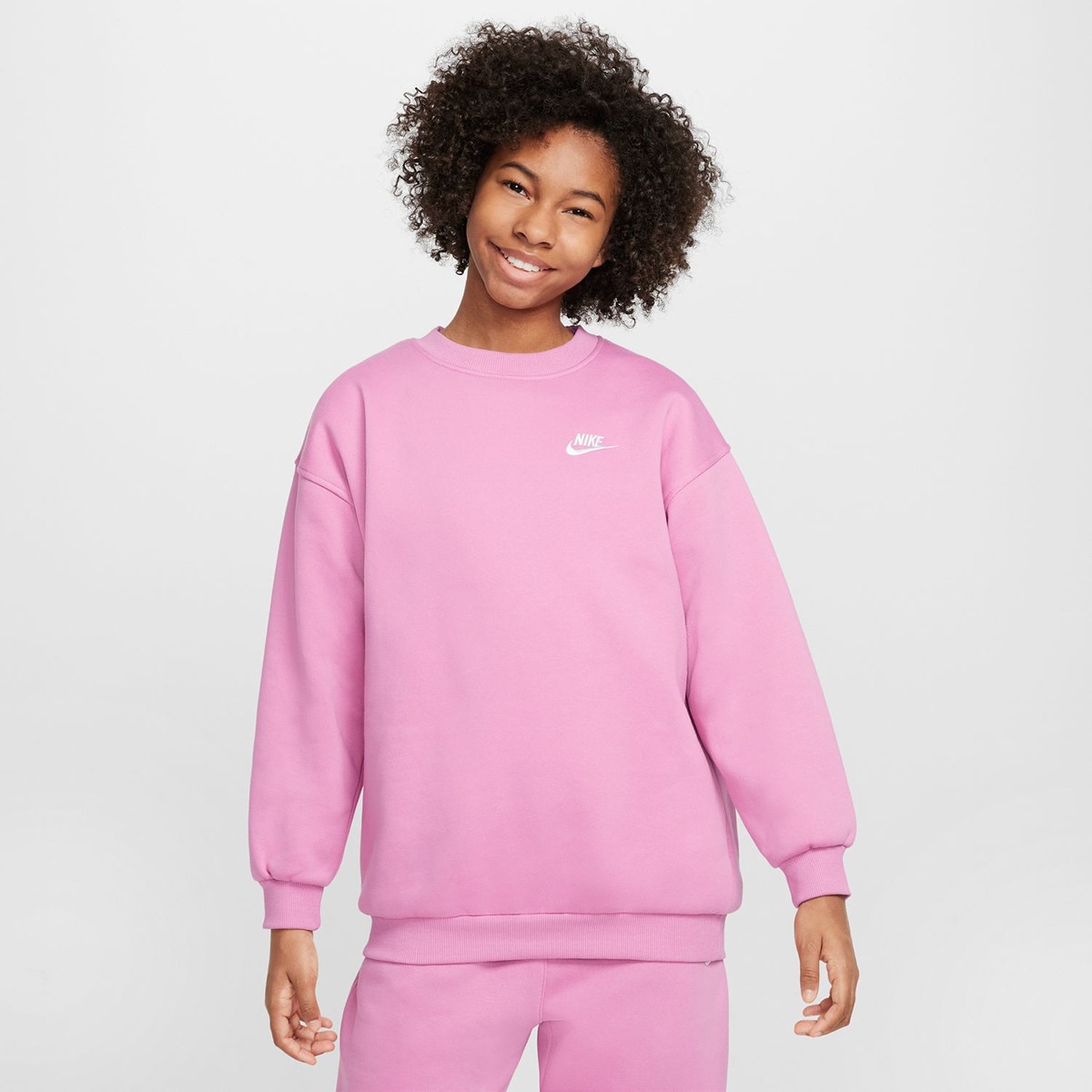 Sweatshirt de menina Sportswear Club Fleece Nike Rosa-1