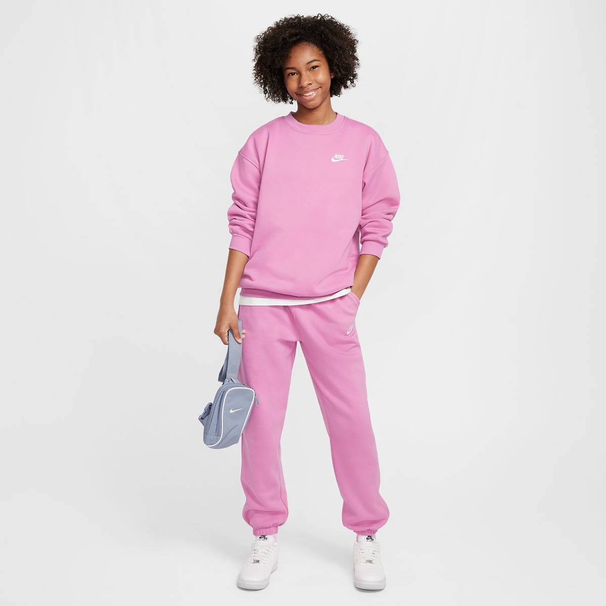 Sweatshirt de menina Sportswear Club Fleece Nike Rosa-4