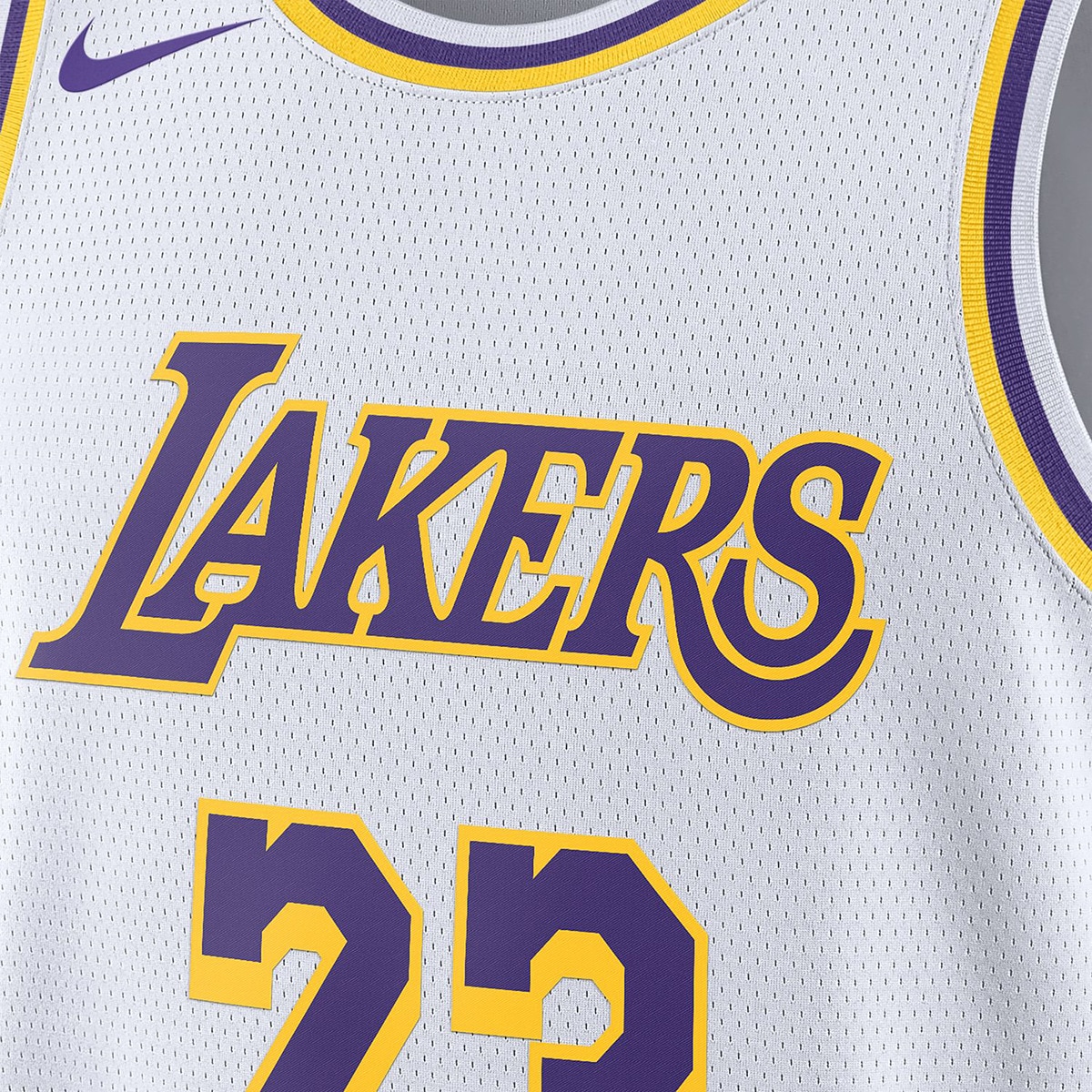 T-shirt de Homem Los Angeles Lakers Association Edition LeBron James Branco-3