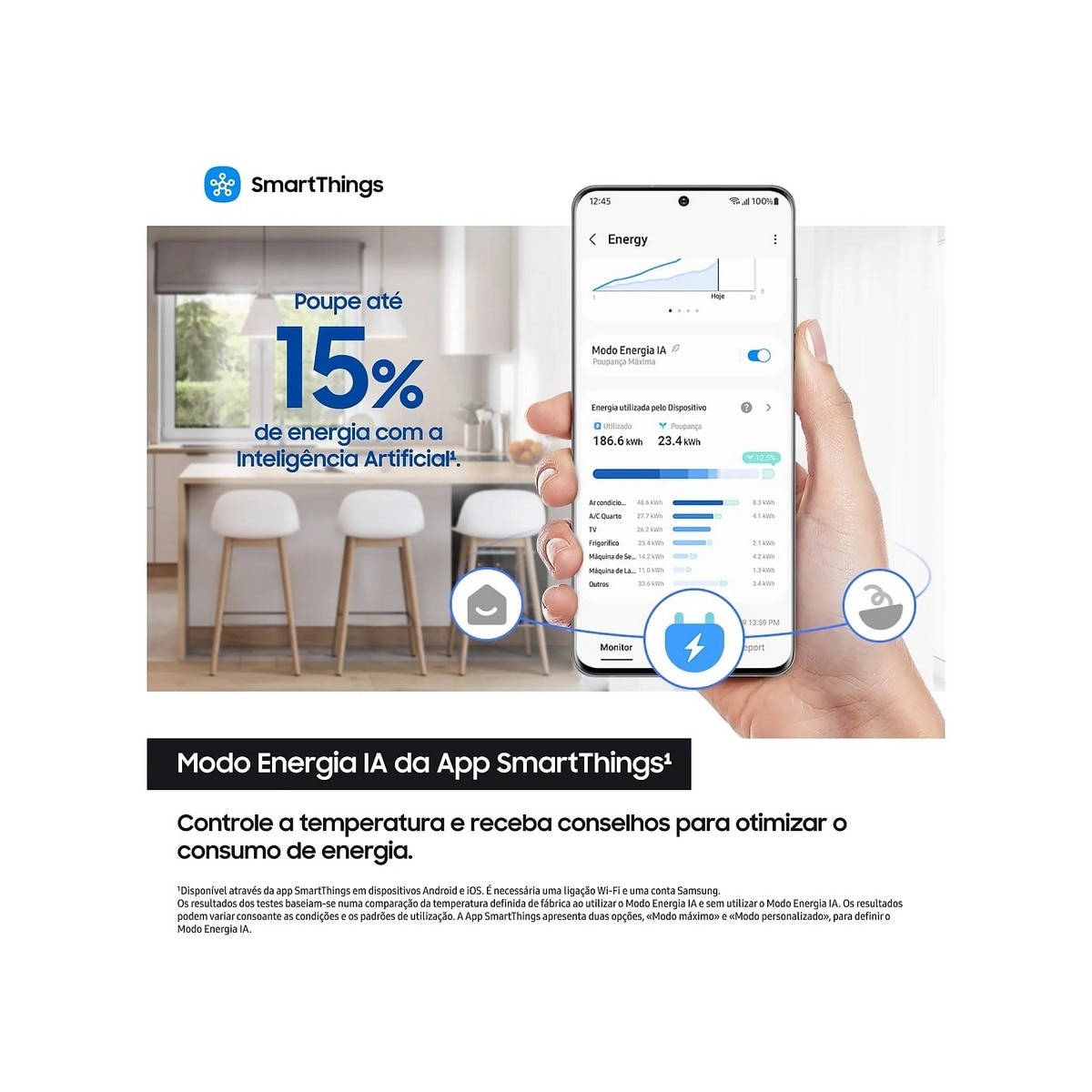 Frigorífico Combinado Samsung RB34C600DSA/EF No Frost, Modo Energia IA SmartThings e de 185,3 cm - Look Inox 6