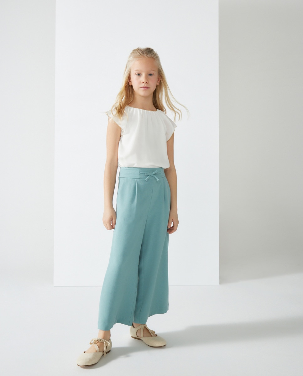 Pants Pantalon Palazzo NiÃ±a Calças Palazzo De Cerimónia · Coconut