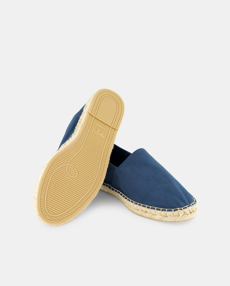 Alpargata de hombre de lona con piso de yute Azul oscuro-2