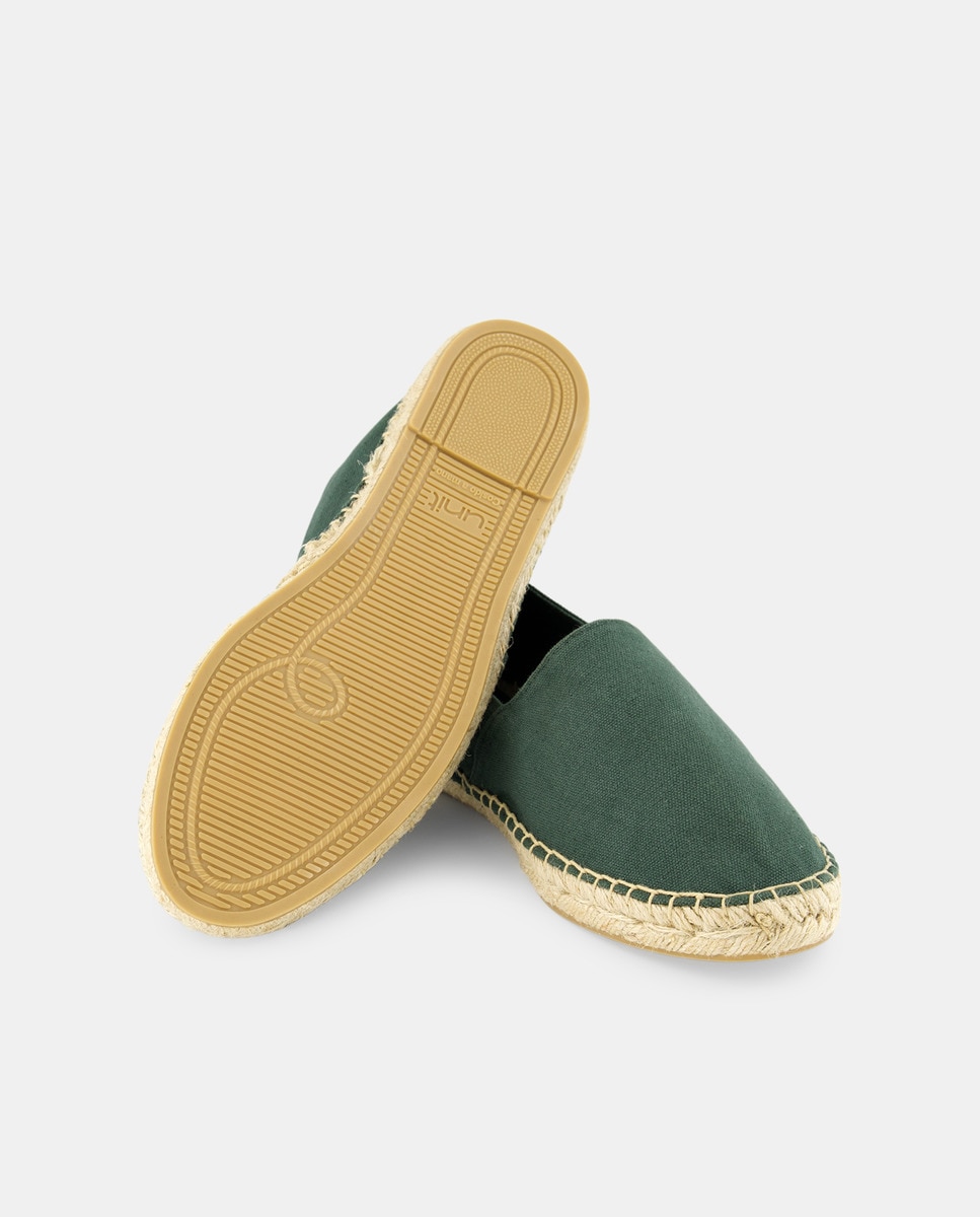 Alpargata de hombre de lona con piso de yute Verde oscuro-2
