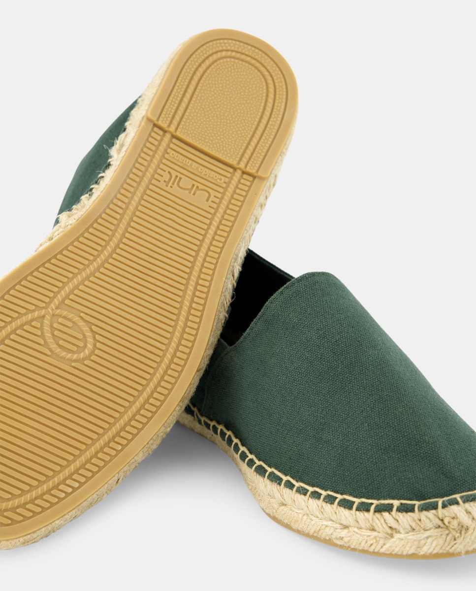 Alpargata de hombre de lona con piso de yute Verde oscuro-5