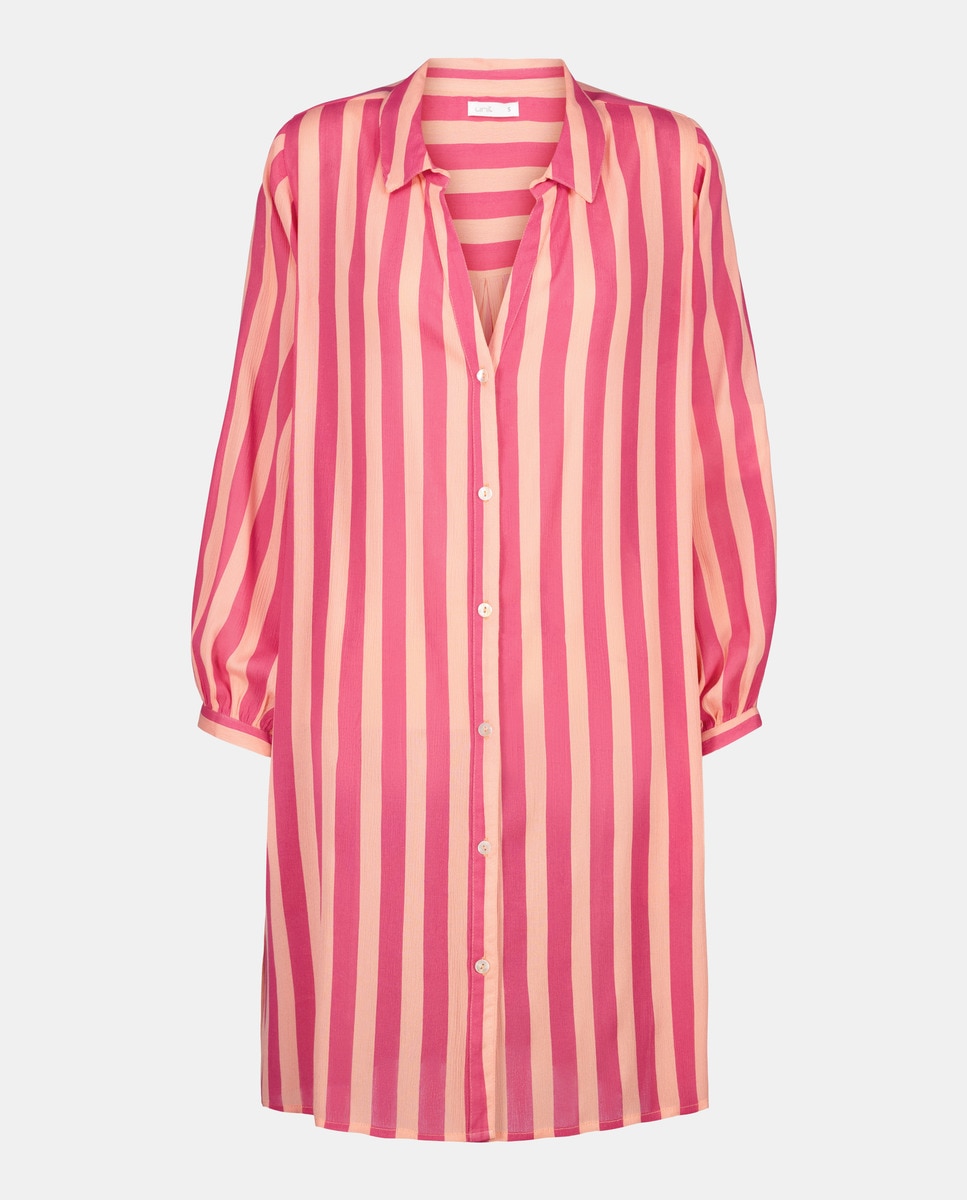 Caftán estampado camisero Fucsia-4