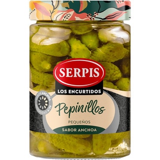 pepinillos pequeños sabor anchoa frasco 180 g neto escurrido - Serpis