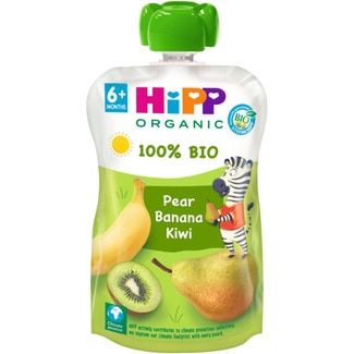 pera, plátano y kiwi ecológico, sin gluten desde 6 meses bolsita 100 g y sin azúcar añadido - Hipp Biologico