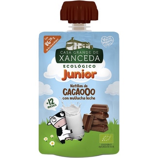 Junior natillas de cacao con leche ecológicas desde 12 meses bolsita 90 g - Casa Grande De Xanceda