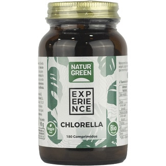 Experience Chlorella Bio sin gluten y sin lactosa ayuda a eliminar toxinas 180 comprimidos envase 90 g - Naturgreen
