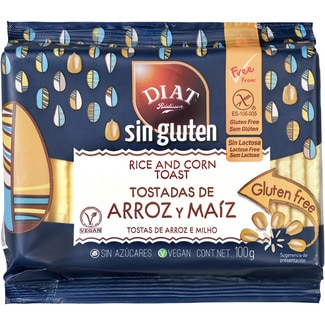 tostadas de arroz y maíz sin gluten y sin lactosa paquete 100 g - Diat Radisson