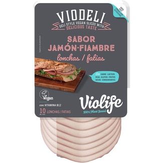 lonchas veganas sabor jamón con aceite de coco y vitamina B12 sin gluten, sin lactosa envase 100 g - Violife