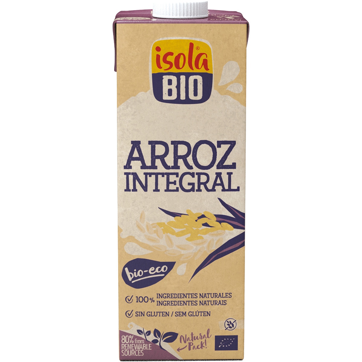 bebida de arroz integral ecológica y sin gluten envase 1 l