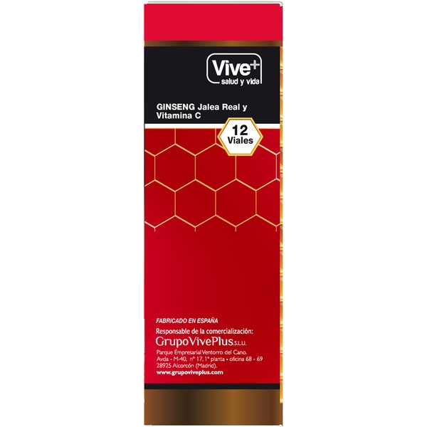 Royal jelly with ginseng and vitamin C. Gluten-free case 12 phials