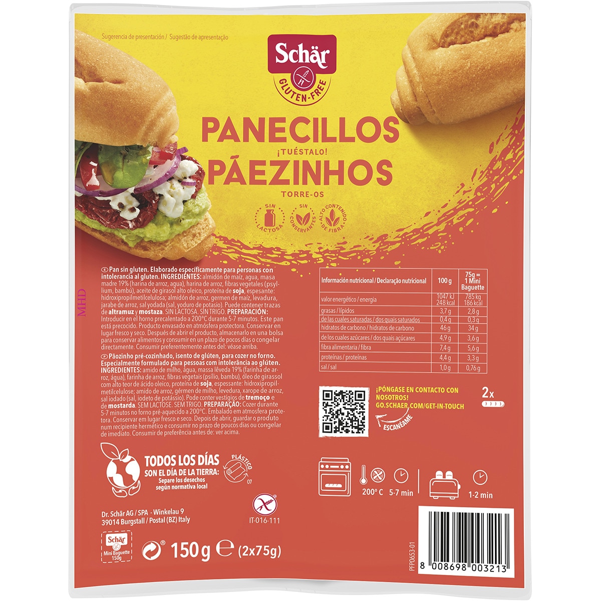 panecillos sin gluten envase 150 g