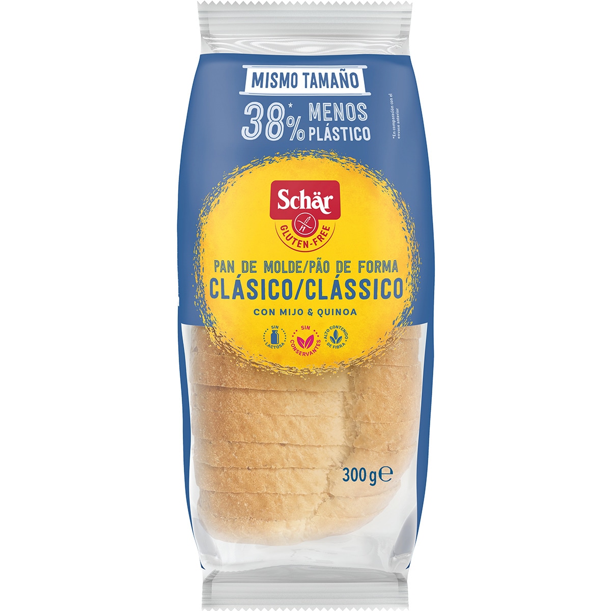 pan de molde clásico con mijo y quinoa sin gluten y sin lactosa envase 300 g