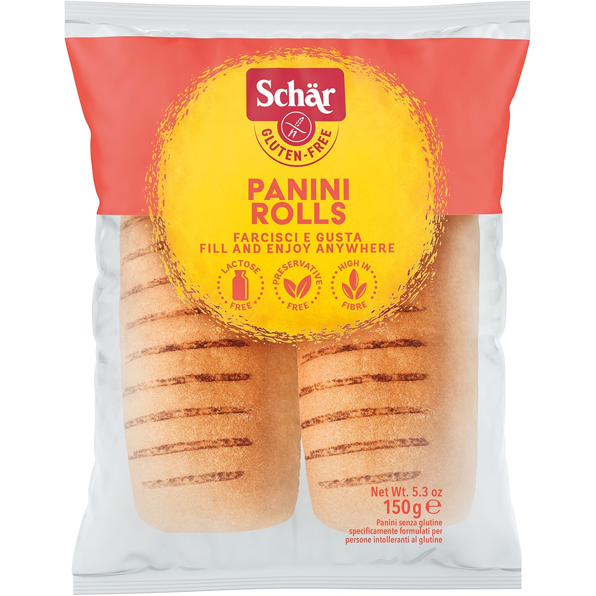 Panini Rolls panecillos sin gluten y sin lactosa envase 150 g