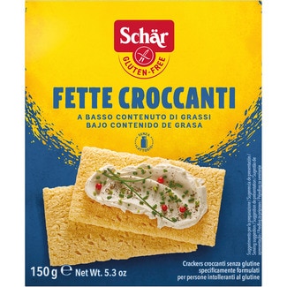 Fette Crocanti rebanadas crujientes de pan sin gluten bajo en grasa envase 150 g - Schar