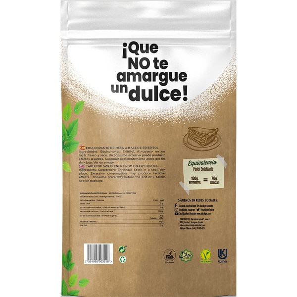 erythritol zero calories, gluten-free bag 300 g