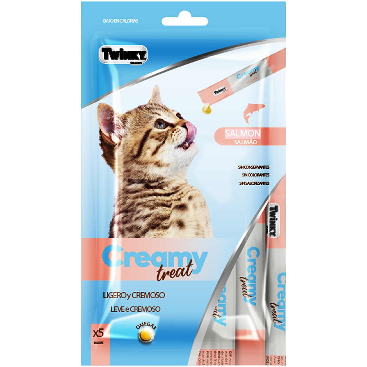 snack líquido para gatos con salmón 5x15 g envase 75 g