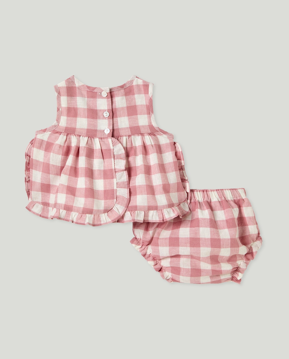 Conjunto sem Mangas de Bebé Rosa-2