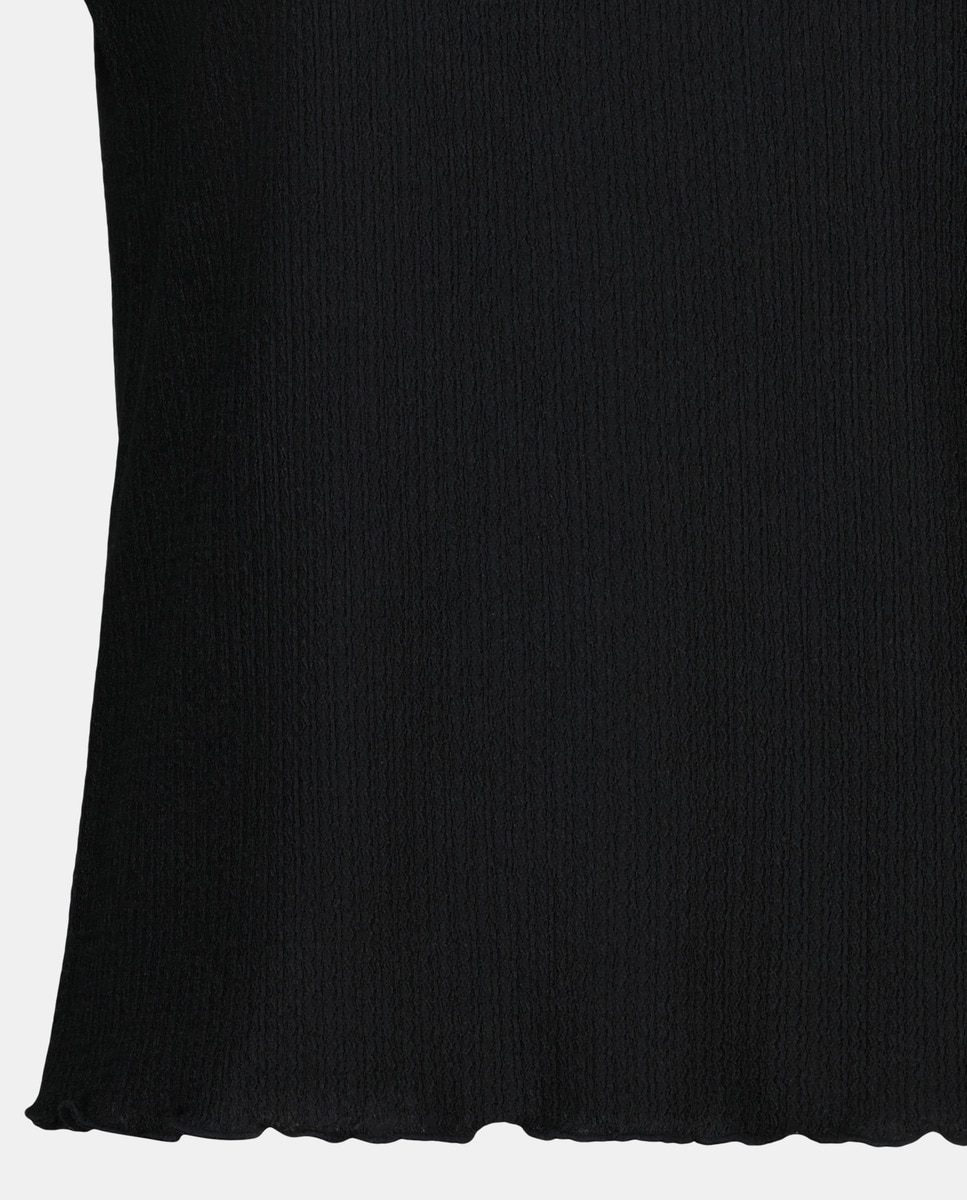 T-shirt sem Mangas com Estrutura Preto-5