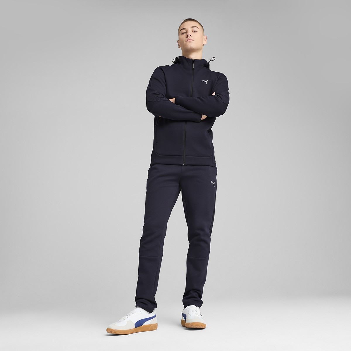 Sweatshirt de Homem Evostripe Full-Zip Hoodie DK Azul-5
