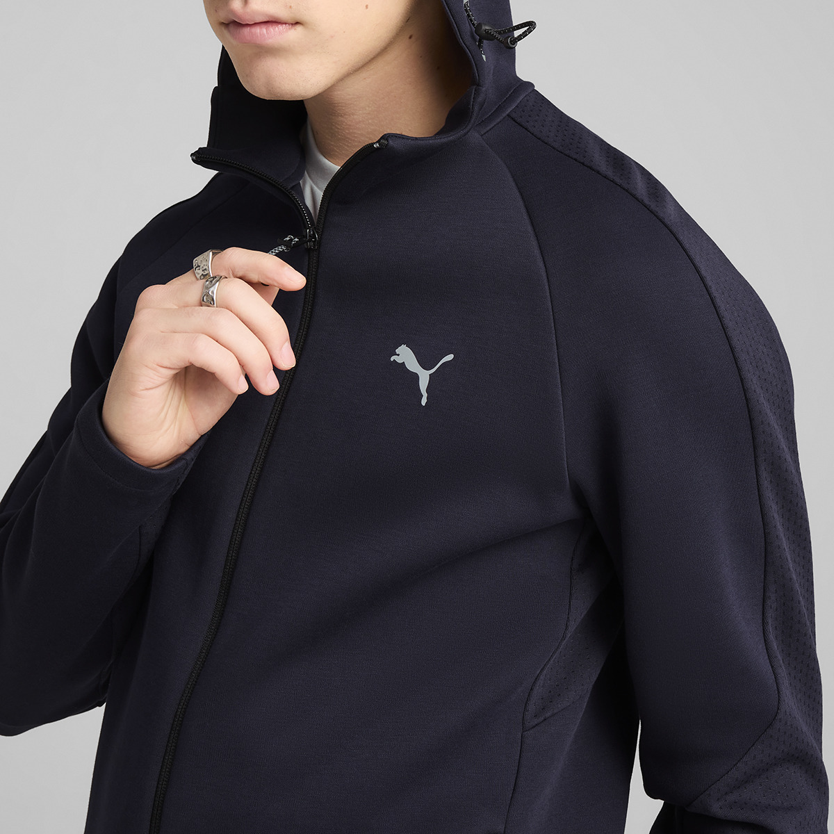 Sweatshirt de Homem Evostripe Full-Zip Hoodie DK Azul-3