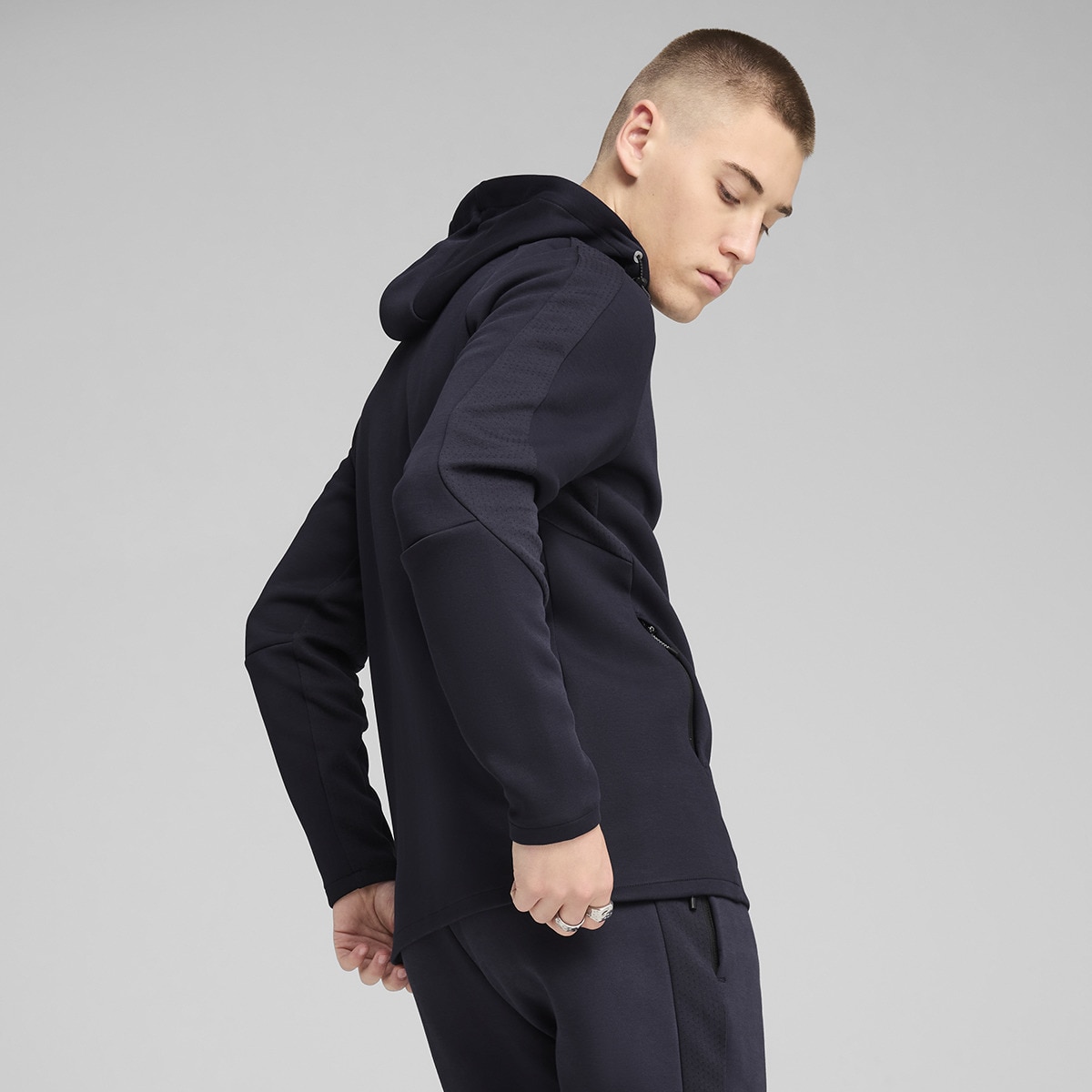 Sweatshirt de Homem Evostripe Full-Zip Hoodie DK Azul-2