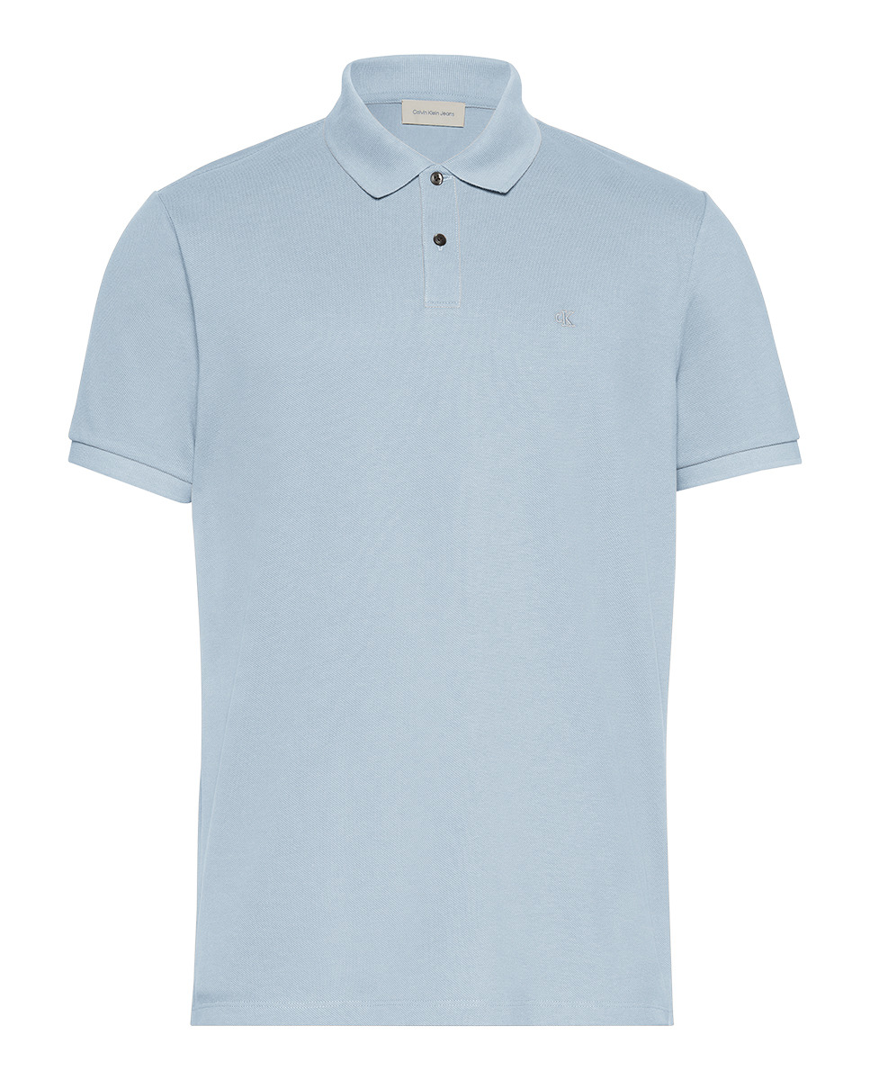 Polo de Manga Curta com Logótipo Azul-claro-3
